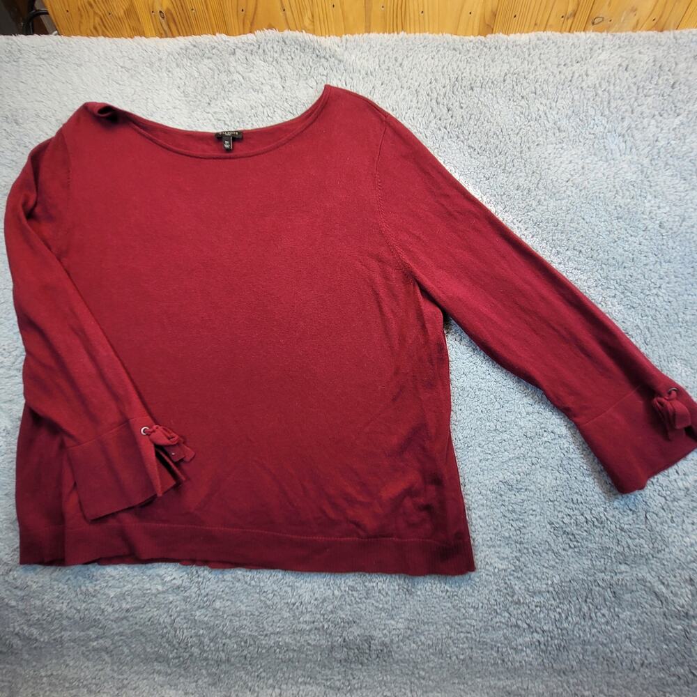 TALBOTS 3X WOMANS SWEATER LONG SLEAVE RED‎